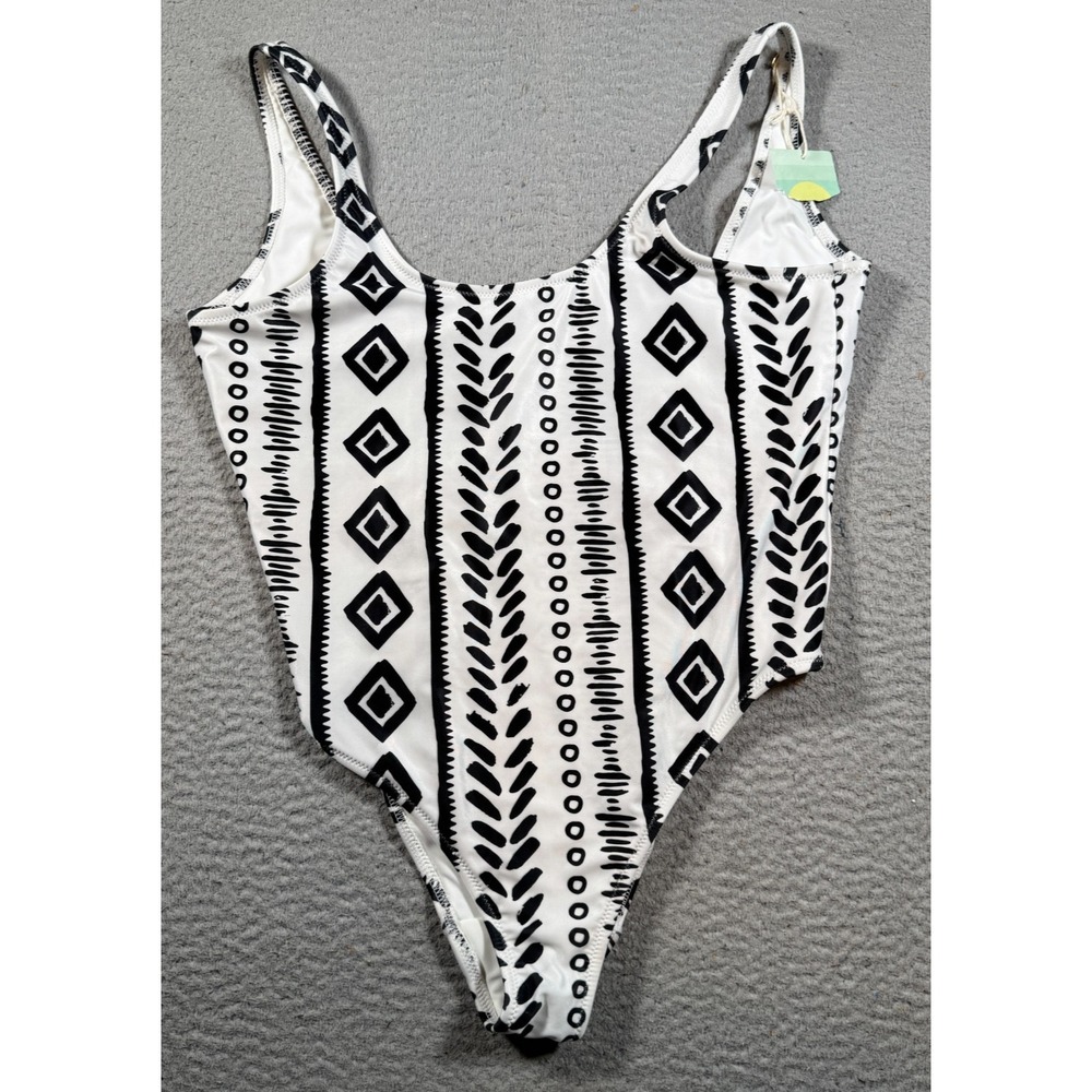 Chubbies One Piece Swimsuit Womens XL Black White Stretch Beachwear‎ USA Made